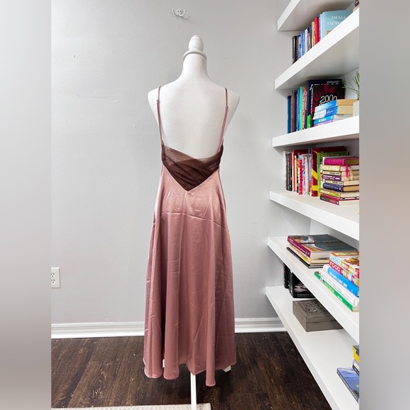 NWT Commence Open Back Satin Long Dress - Picture 5 of 16